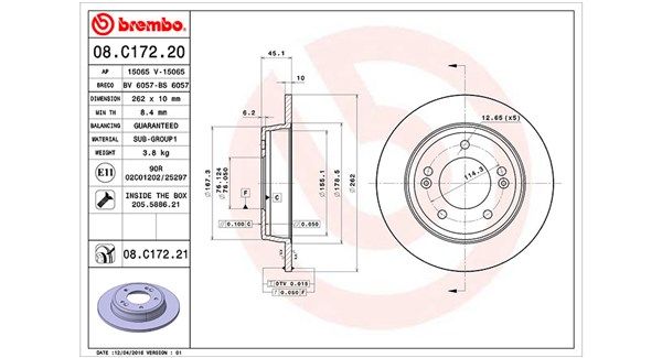 MAGNETI MARELLI Тормозной диск 360406121600